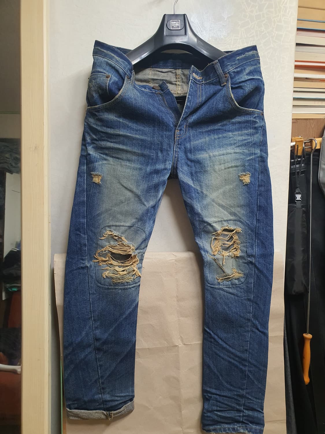 빈티지 데미지 워싱 데님진 28 상품이미지1