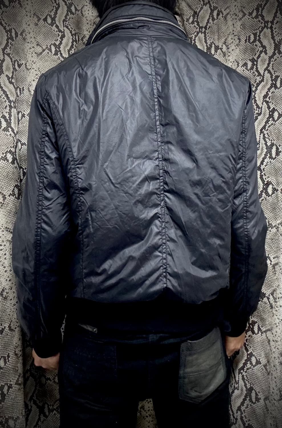 [Andew Y2K] Deep Navy Nylon Padded Jacke 상품이미지4