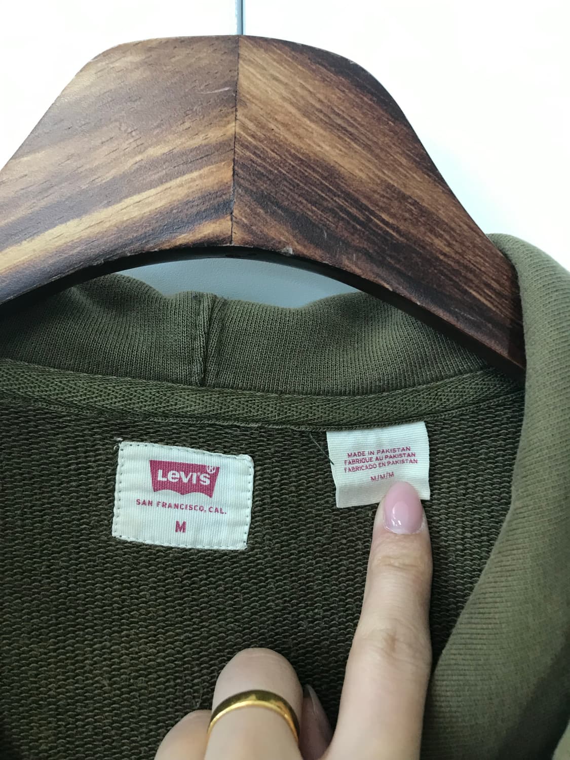 리바이스 자수로고 카키 후드집업 상품이미지7