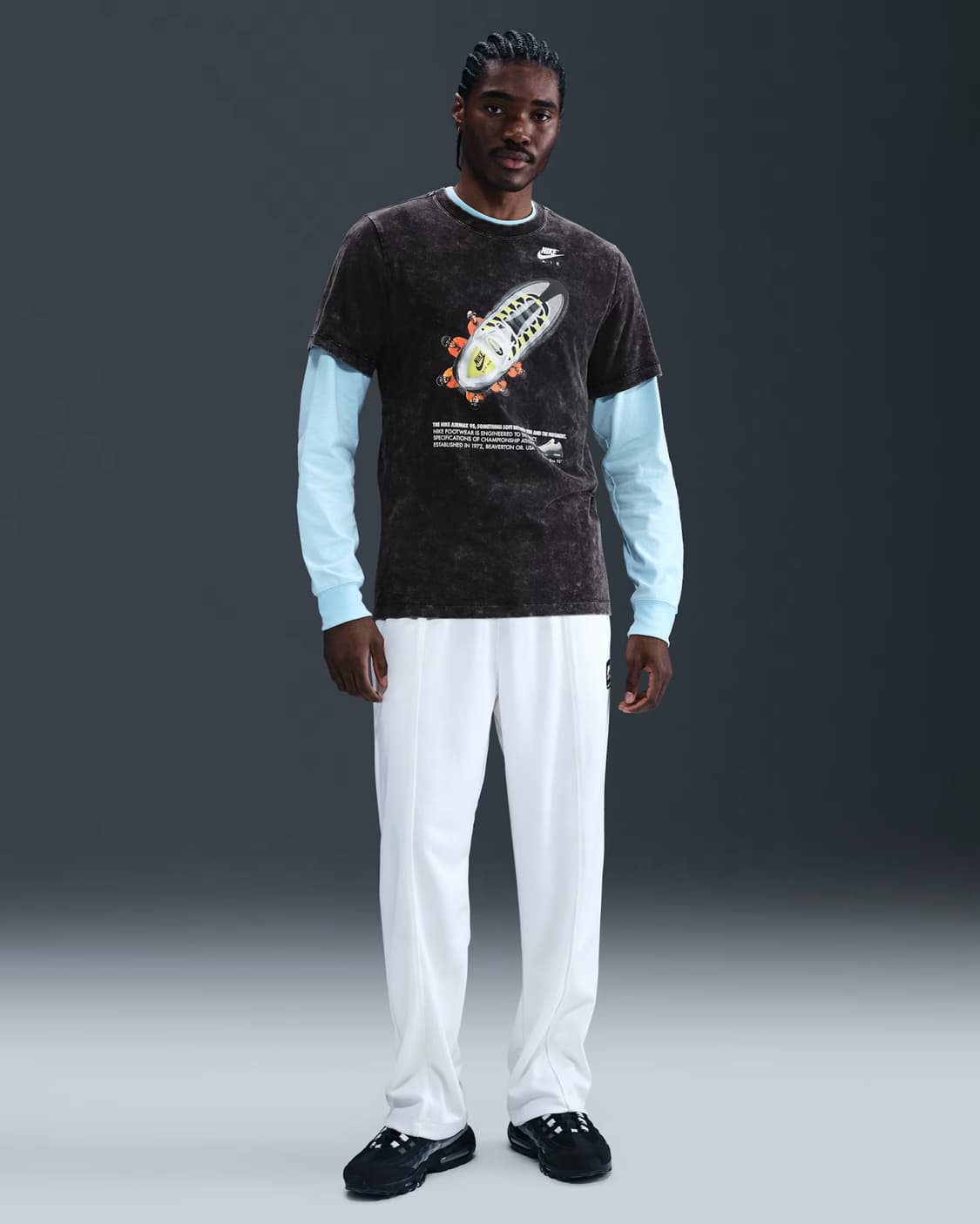 [해외M] 나이키 에어맥스95 워시드 티셔츠 블랙 상품이미지3