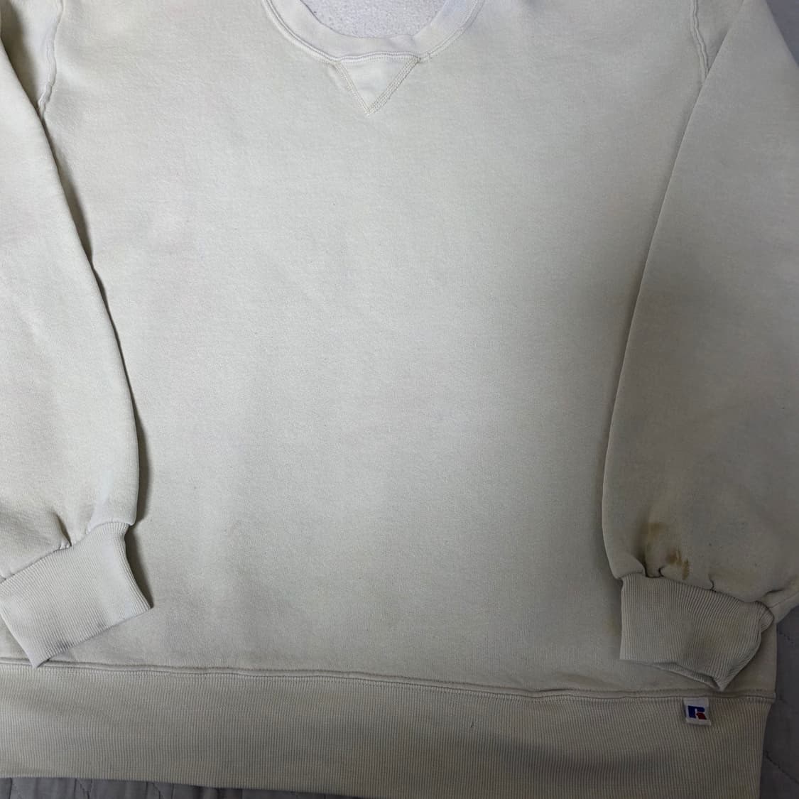 [L] 90s 빈티지 러셀 크림 탄 맨투맨 스웻 FIT LIKE XL 상품이미지2