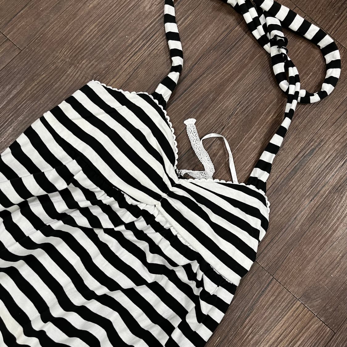 [LIZ LISA] 고전 리즈리사 홀터넥 스트라이프 원피스 상품이미지2