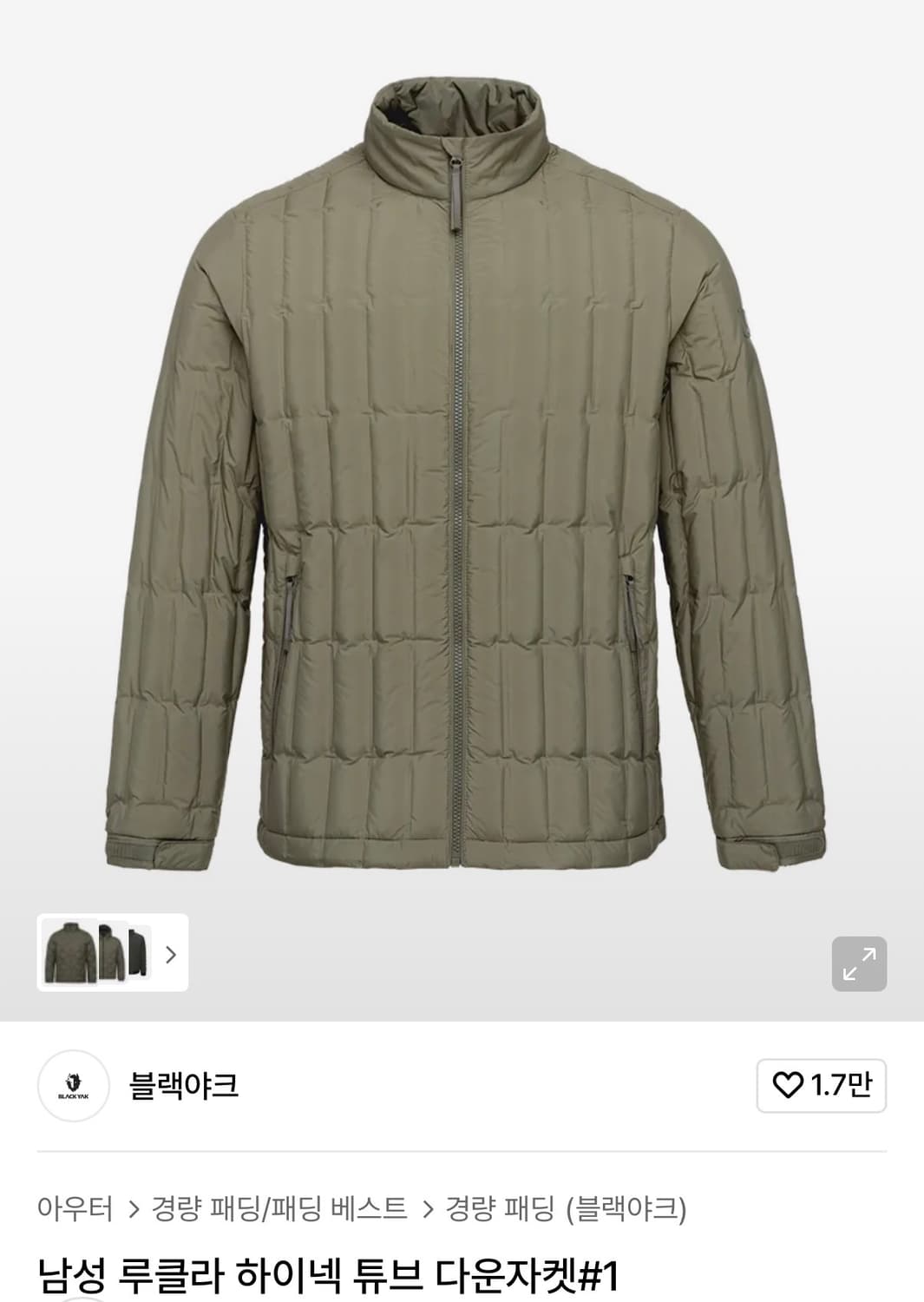 블랙야크 루클라 경량패딩 상품이미지1