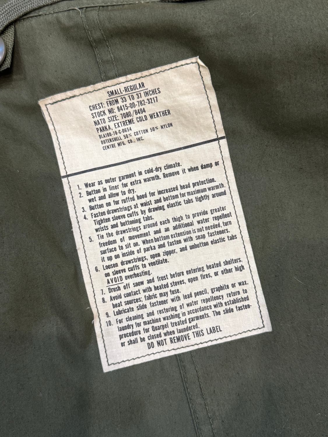 미군 M-65 개파카 야상 라이너 상품이미지10