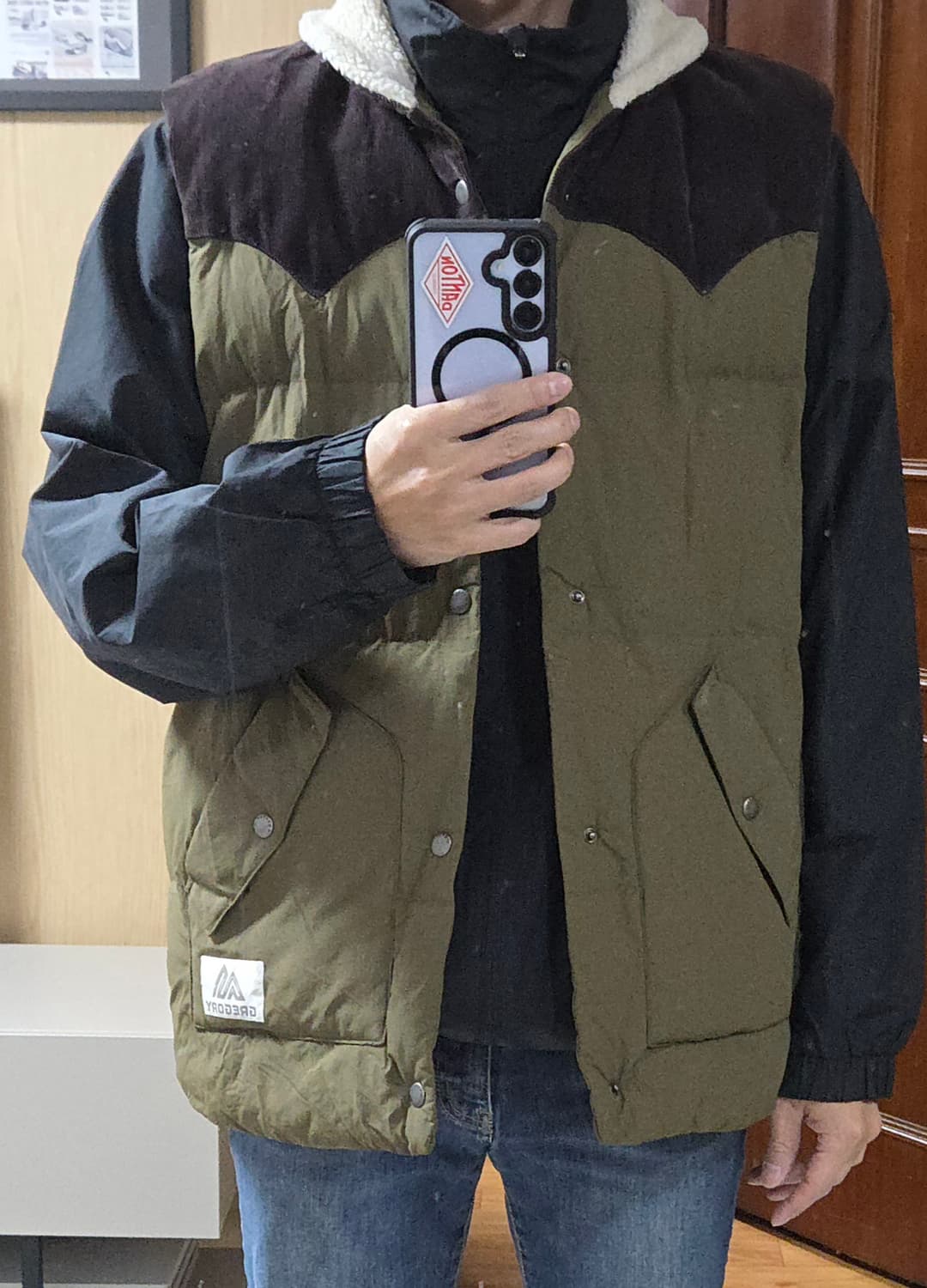 (착샷) 그레고리 패딩 베스트 양털 조끼 코듀로이 상품이미지9