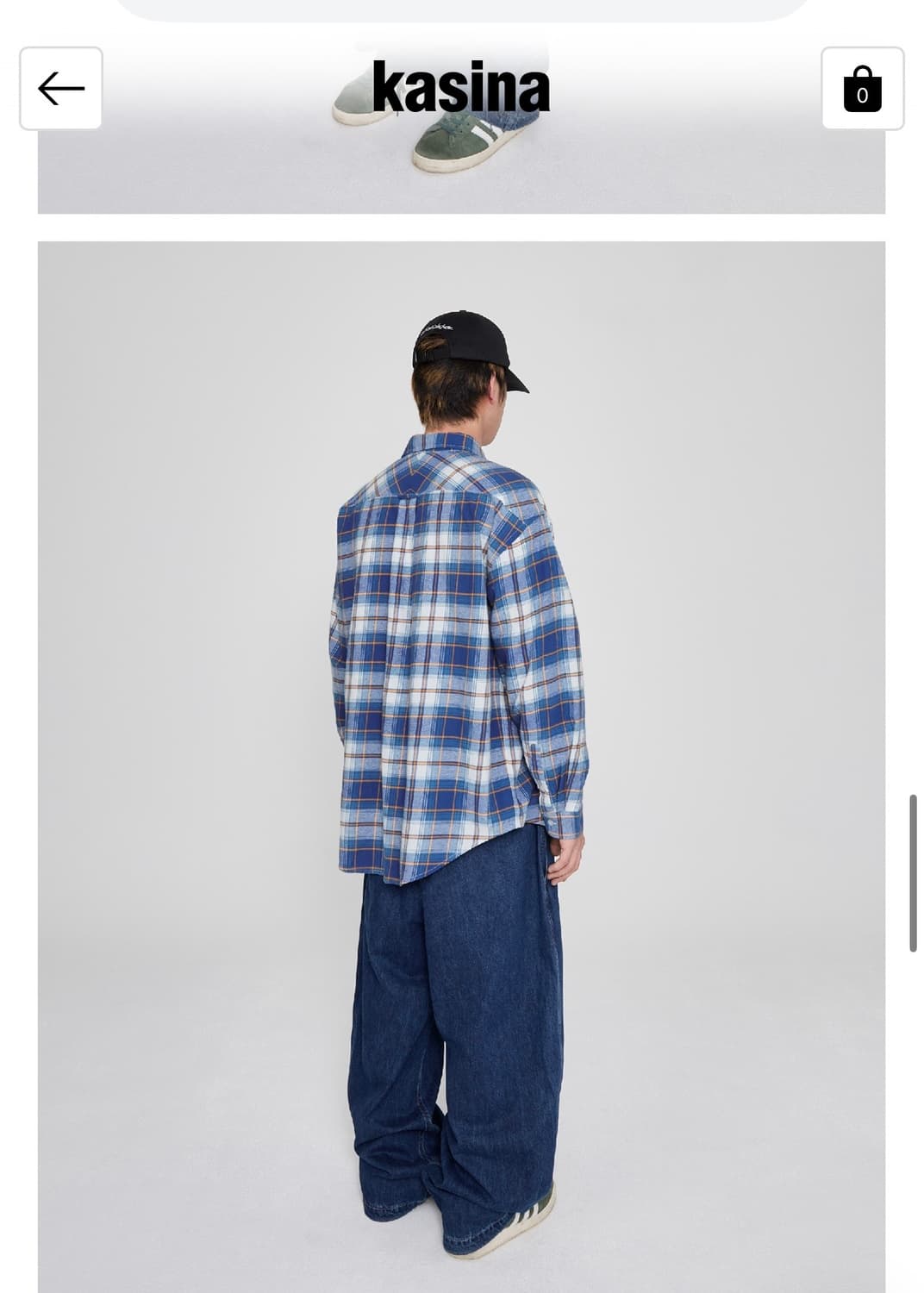 Yeseyesee 예스아이씨 플란넬 체크 셔츠 블루 상품이미지3