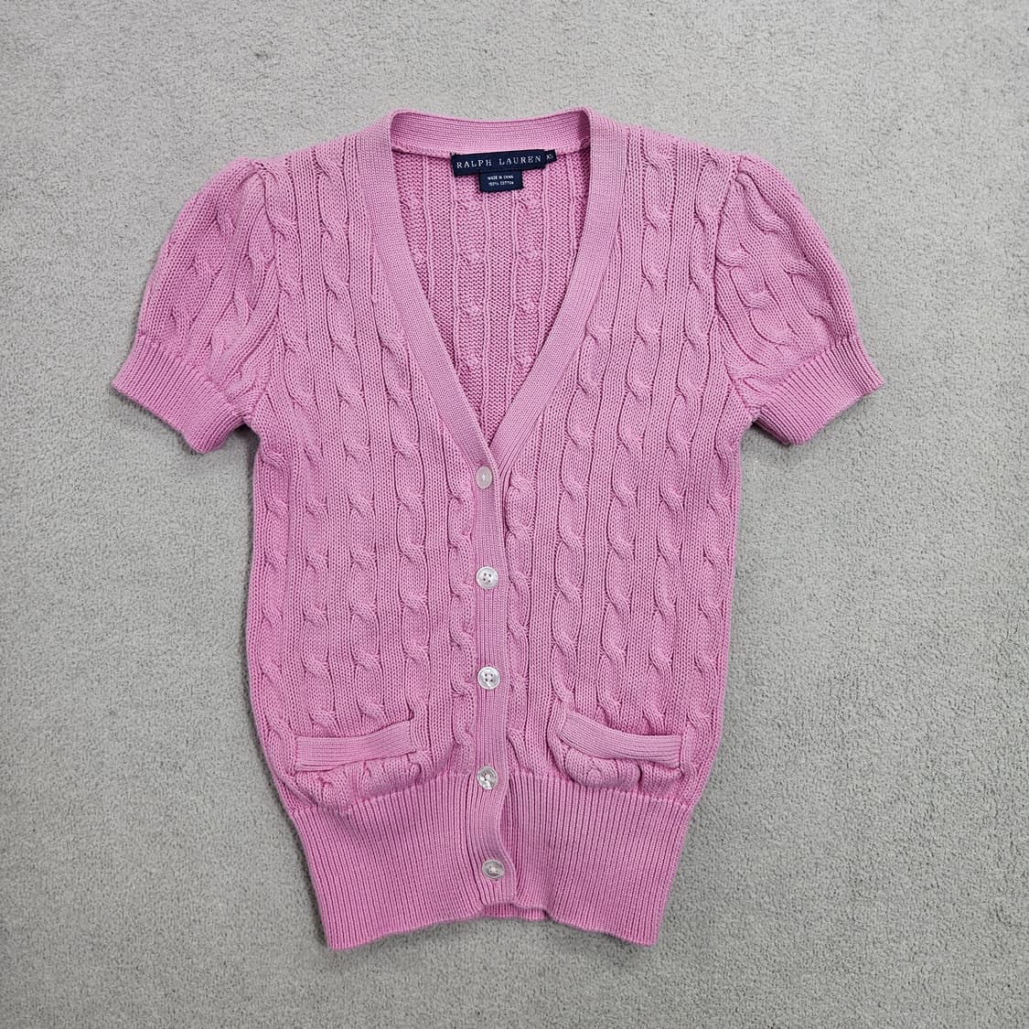 랄프 로렌 반팔 케이블 가디건 XS 상품이미지1