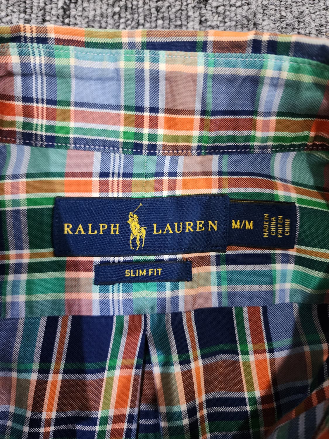 폴로 랄프로렌 슬림핏 빈티지 마드라스 체크 셔츠 M 상품이미지4
