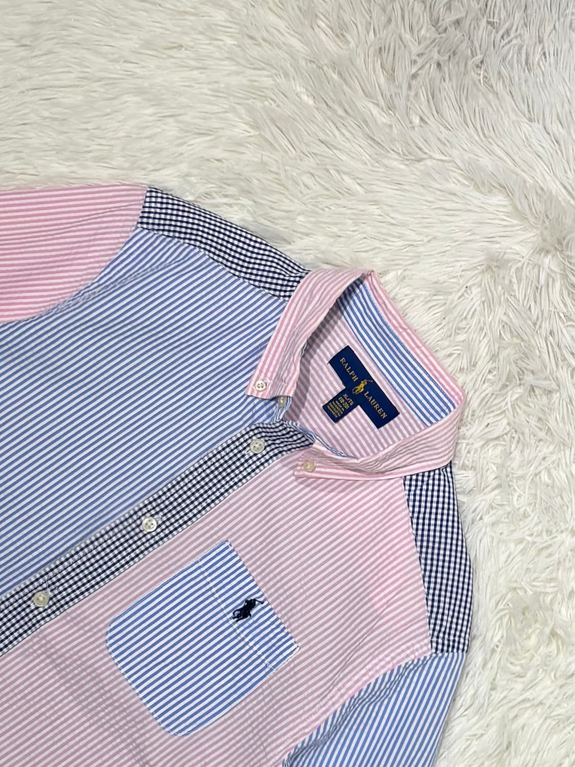 폴로랄프로렌 네이비포니 배색 스트라이프 셔츠 상품이미지4