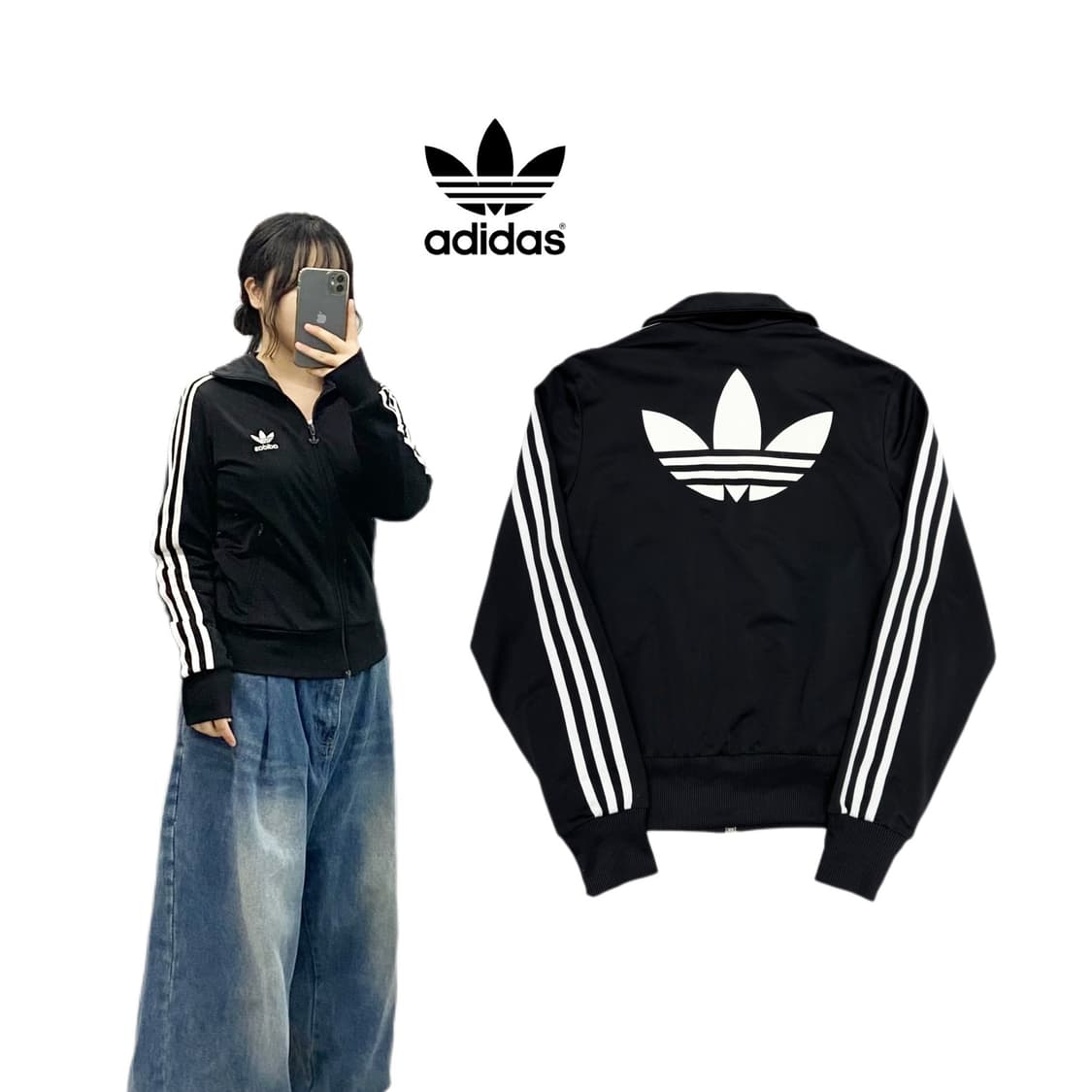 아디다스 빅로고 파이어버드 트랙탑 져지 블랙 상품이미지1