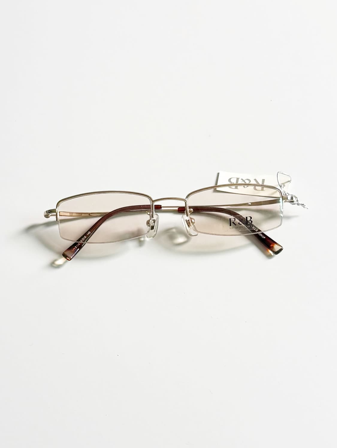 R&B EYEWEAR 반무테 스퀘어 메탈 빈티지 틴트 안경 상품이미지2