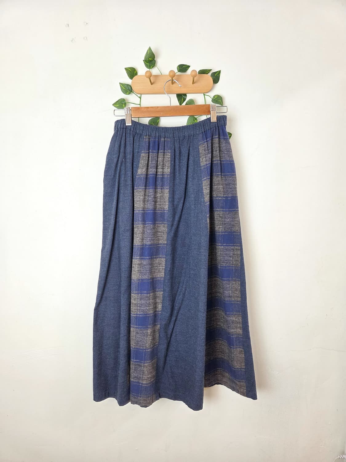 체크 패치워크 롱스커트 상품이미지5