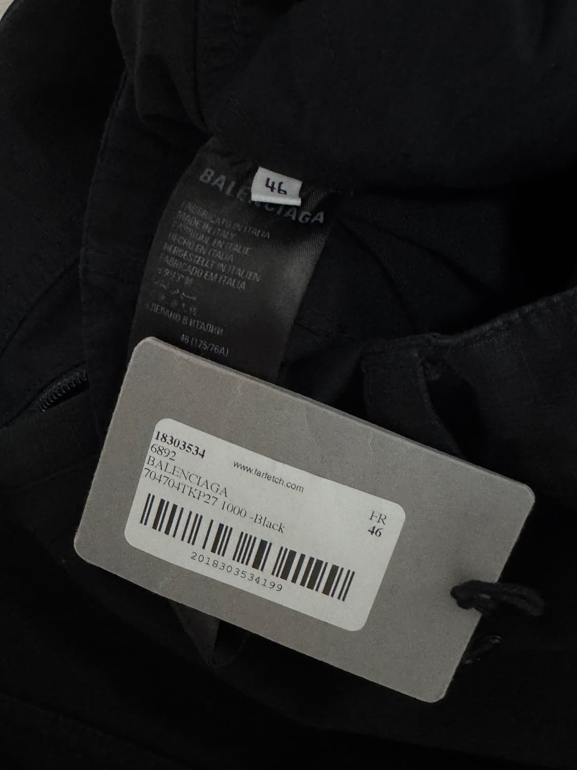 [46] 발렌시아가 풀드 카고팬츠 블랙 상품이미지4