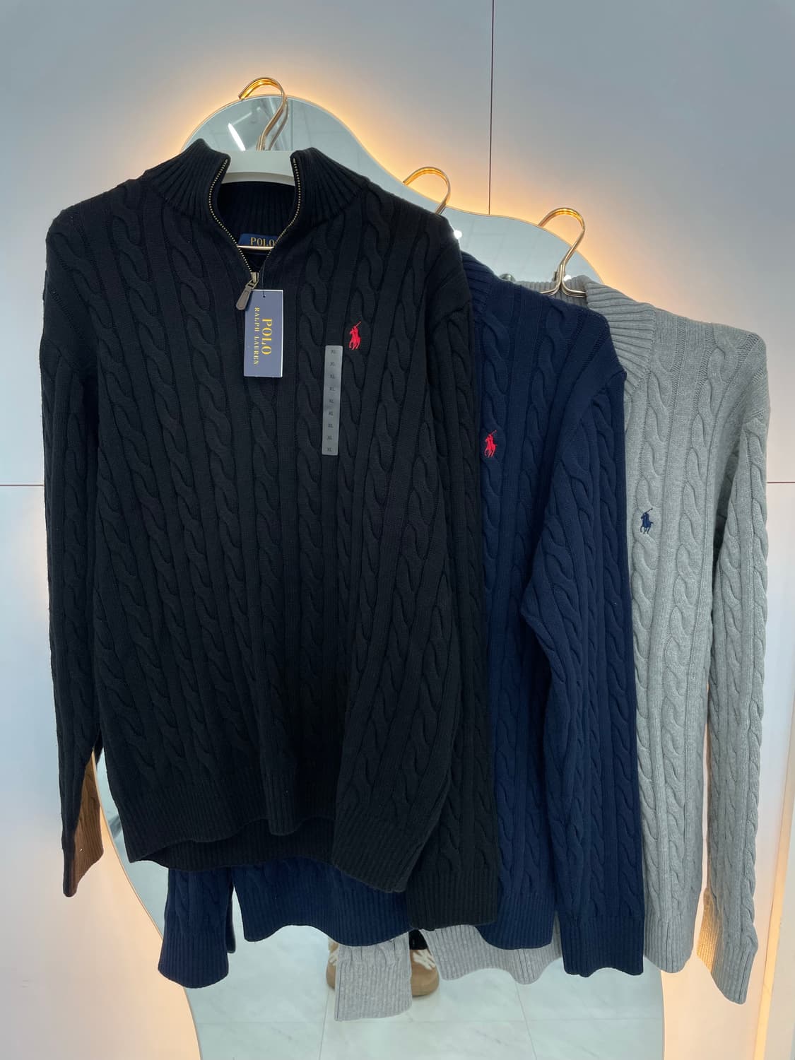 [새상품] 쿼터 남성 꽈배기 반집업 상품이미지1