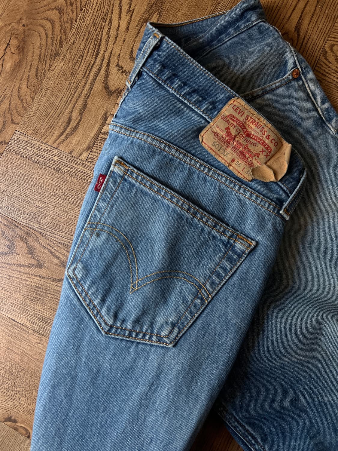 [36]00's 리바이스 USA 501XX 맥시코제 빈티지 워싱 데님팬츠 상품이미지7