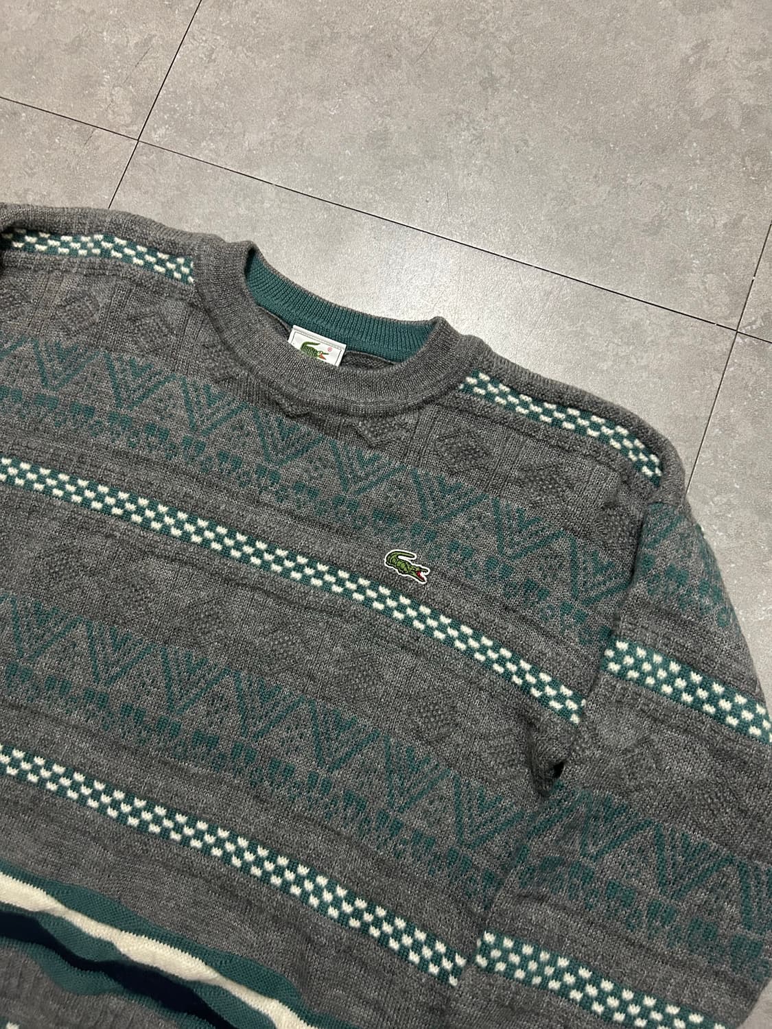 라코스테 노르딕 도톰 울 빈티지 니트 100size   상품이미지2