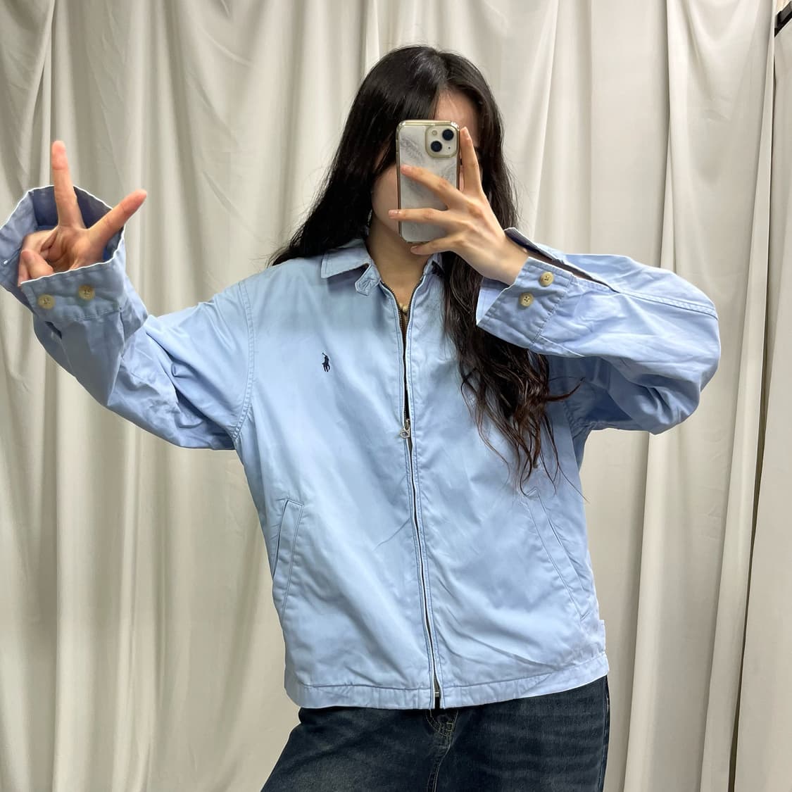 Polo milky blue swing top blouson 상품이미지2