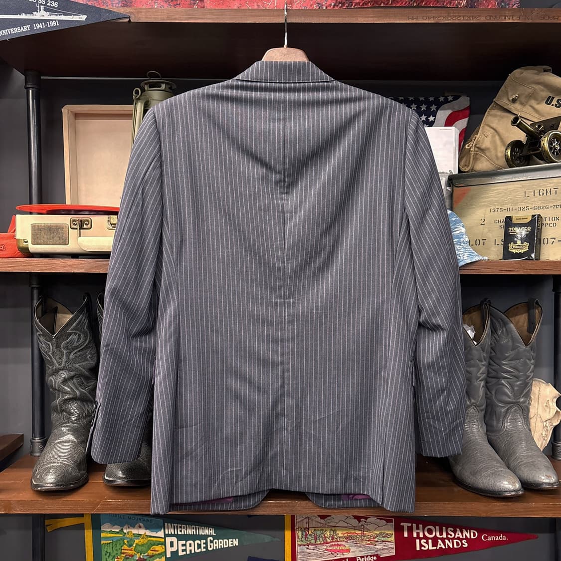 버버리 블랙라벨 SUPER 100's 실크울 스트라이프 수트셋업 N617 상품이미지2