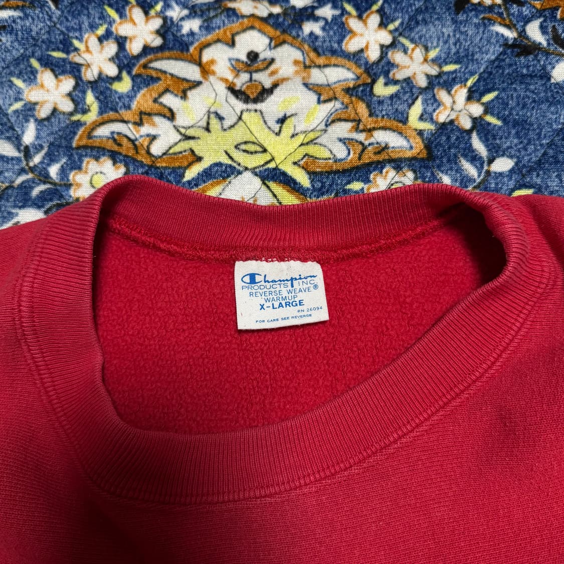 챔피온 리버스위브 재팬 블루택 레드 스웻셔츠 상품이미지3