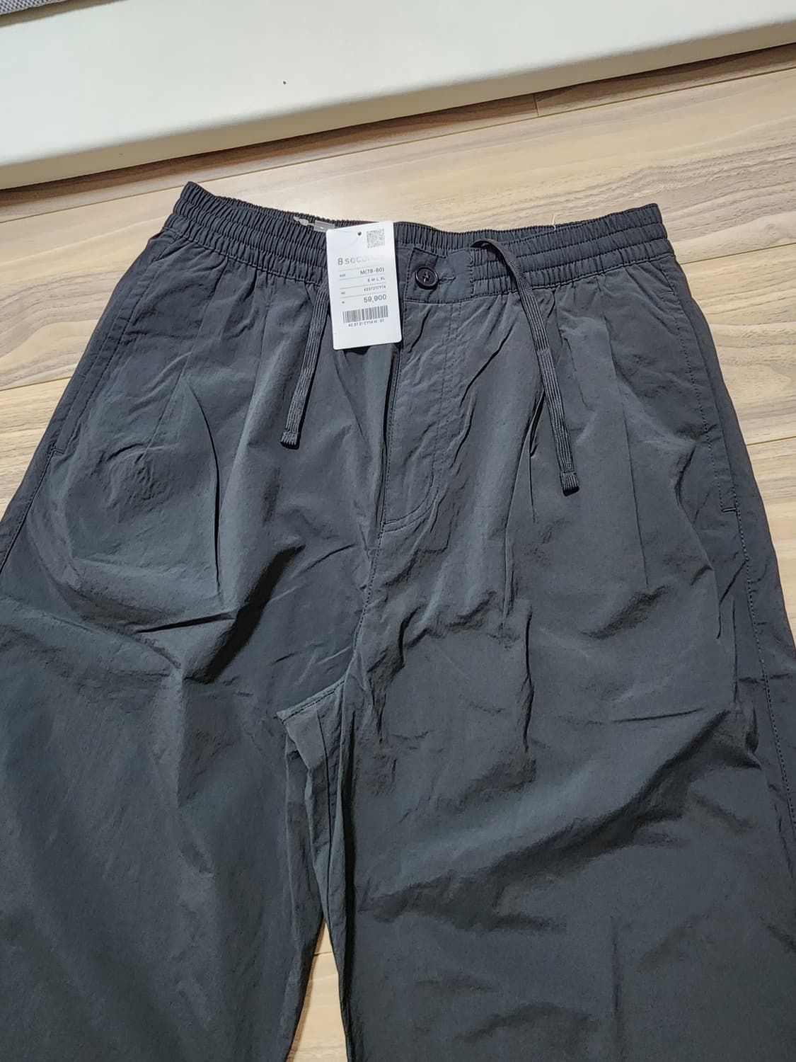 에잇세컨즈밑단스트링벌룬팬츠m사이즈차콜 상품이미지5