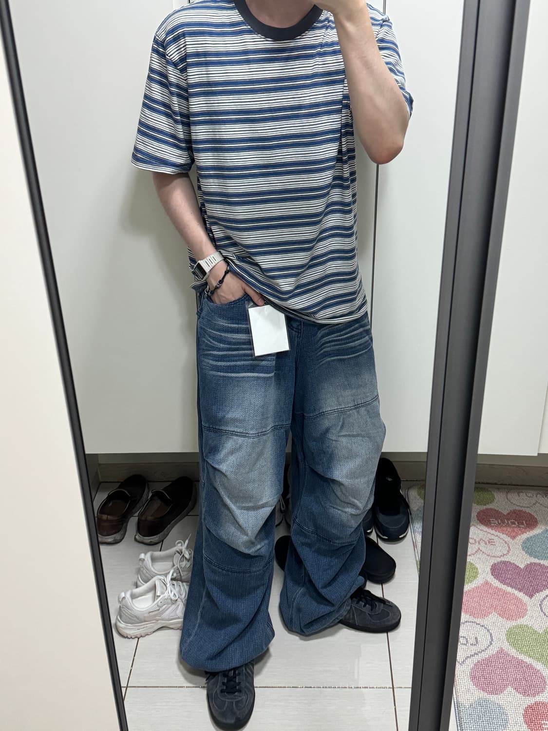 아이돈워너셀 cactus pattern denim pants indigo 상품이미지2