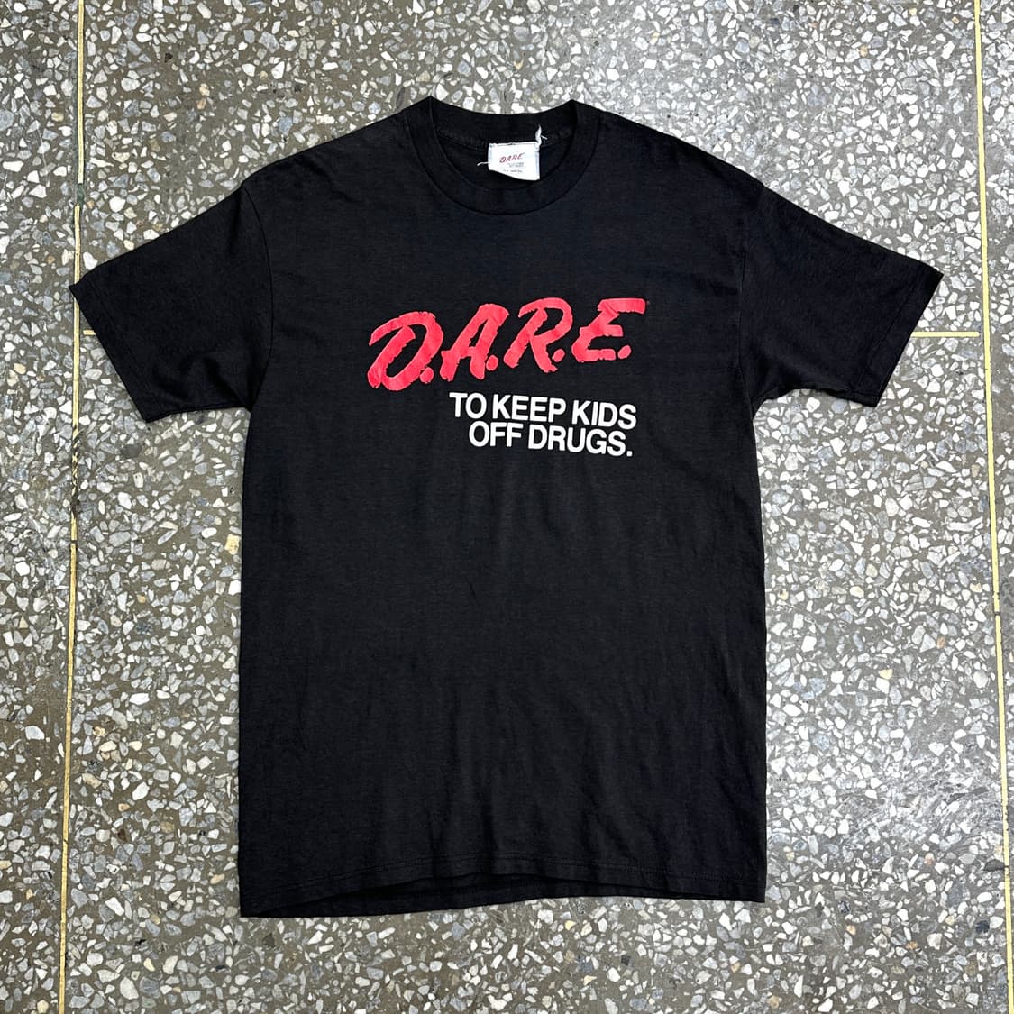 80s USA DARE 빈티지 싱글스티치 티셔츠 XL 상품이미지1