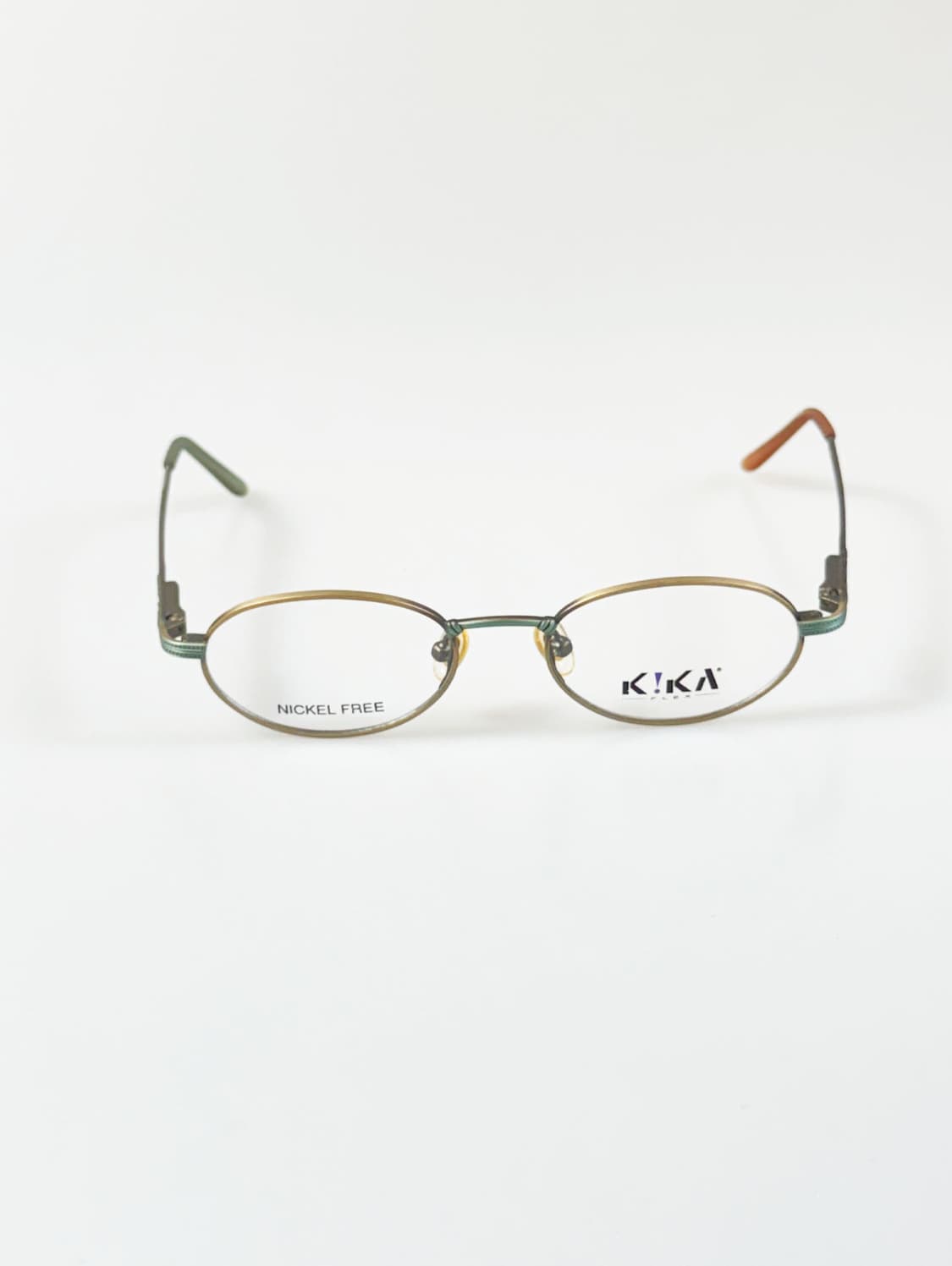 90s KIKA 그린 골드 오벌 프레임 빈티지 안경 상품이미지1