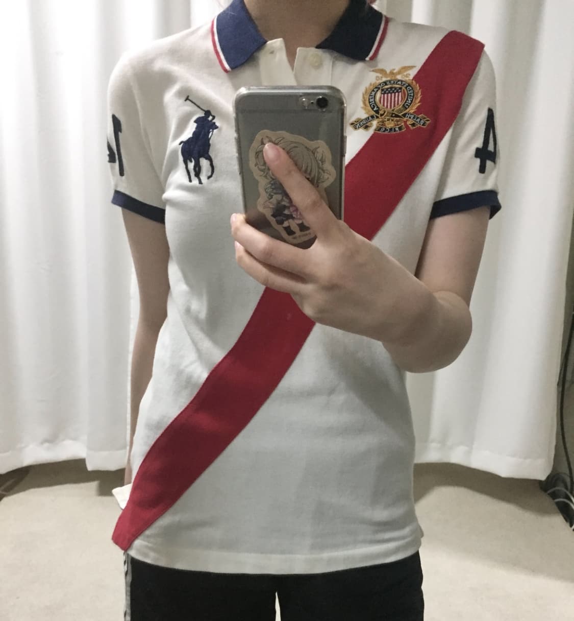 폴로 랄프로렌 치프키프 화이트 레드 포인트 빅포니 카라 반팔 티 상품이미지1