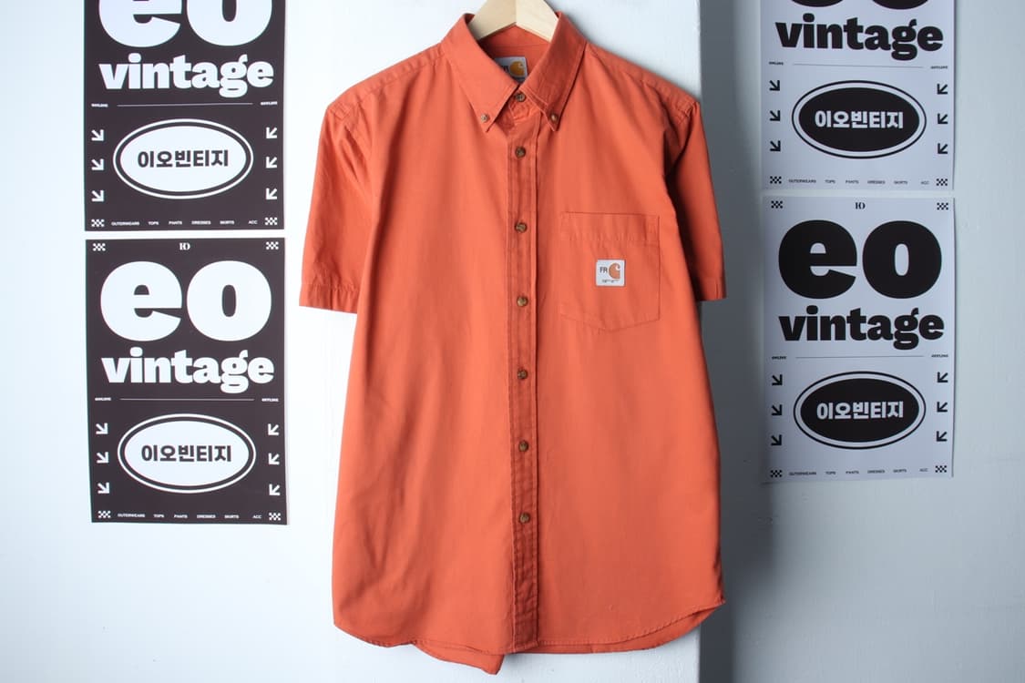 (L-XL) 칼하트 반팔 카라 티셔츠 셔츠 남방 오렌지 포켓-H33589 상품이미지2