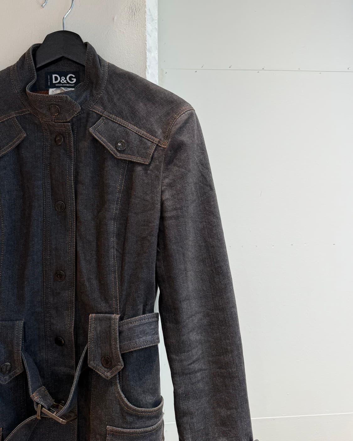 돌체앤가바나 그레이 데님 벨티드 자켓  상품이미지5