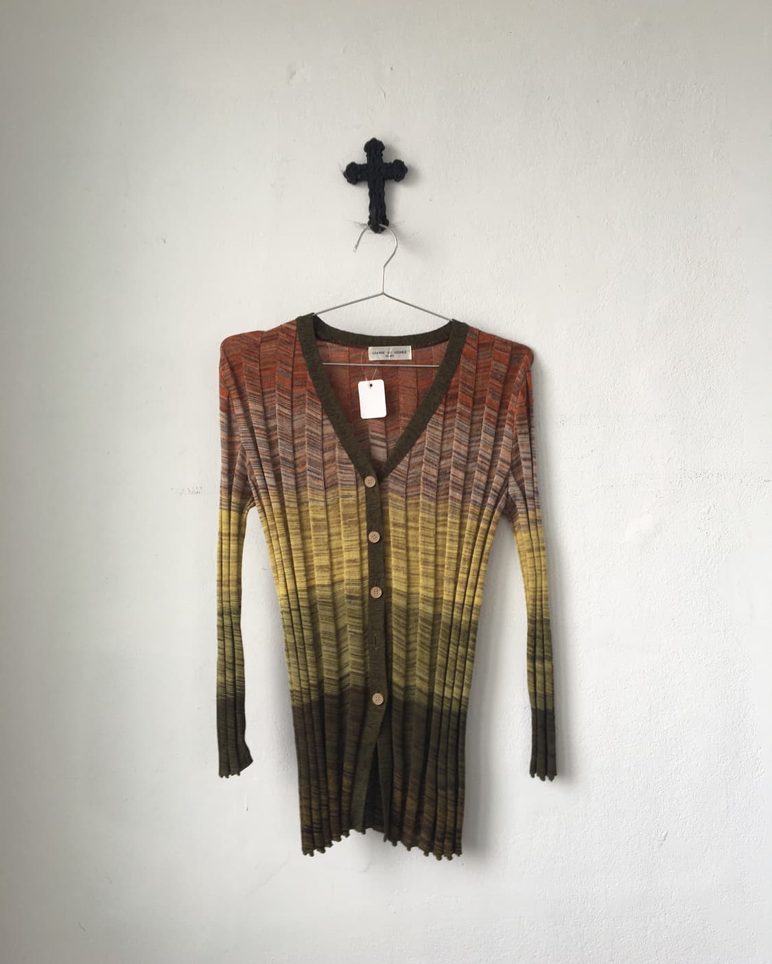 Color mixed ribbed knit cardigan 상품이미지2