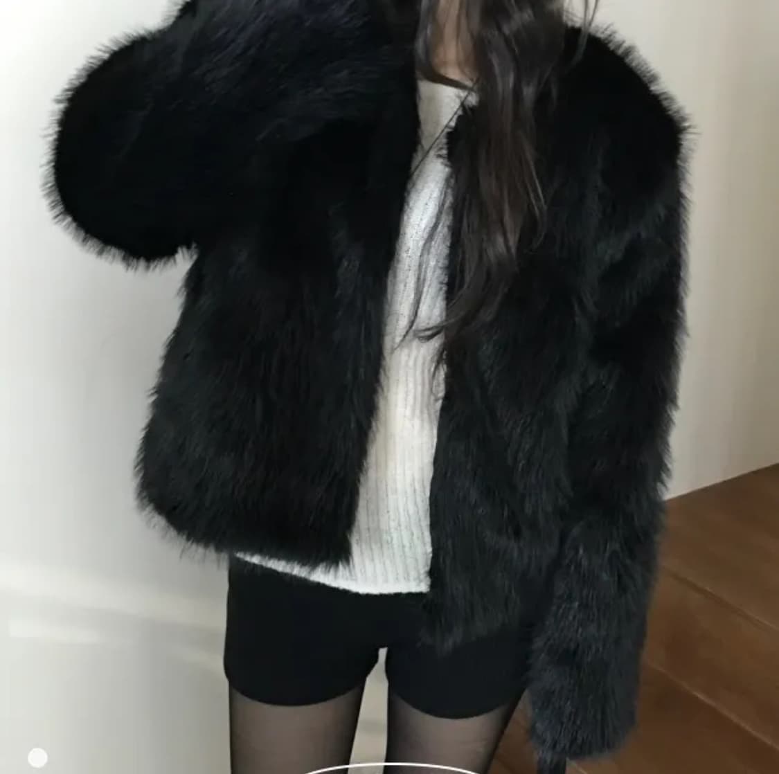 [새상품] 퍼자켓 블랙 상품이미지1