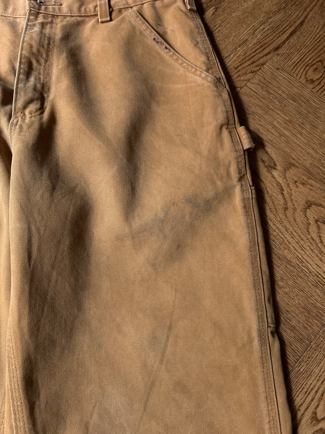 [32]칼하트 USA 더티워싱 브라운 싱글니 카펜터 워크 팬츠 상품이미지4