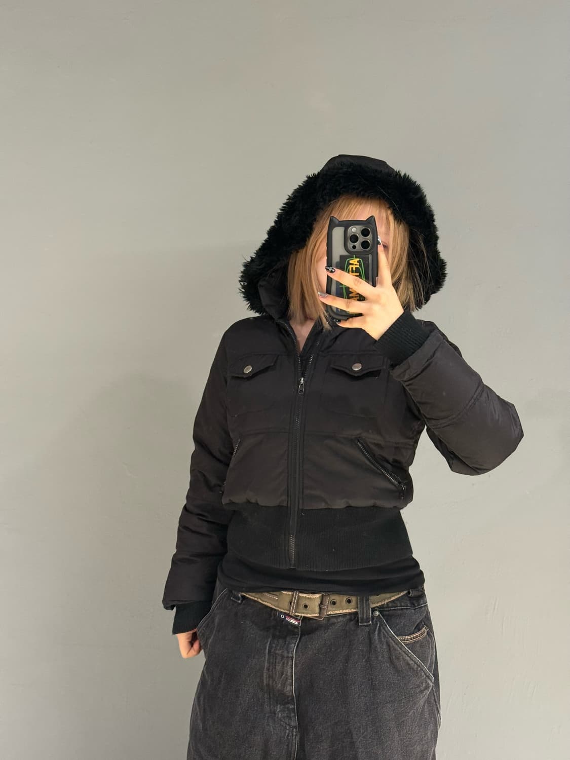 pocket detail fur trimming hood padding 상품이미지4