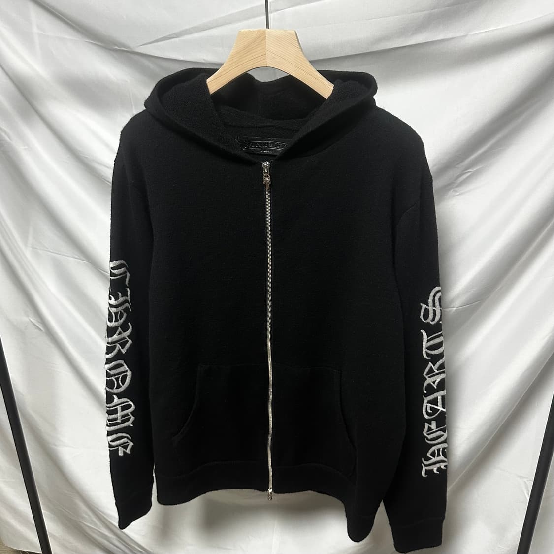 [L/XL] 크롬하츠 캐시미어 후드집업 자켓 블랙 상품이미지3