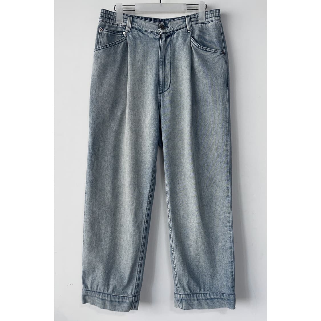 알레그리 드로스트링 원턱 데님 팬츠 상품이미지1