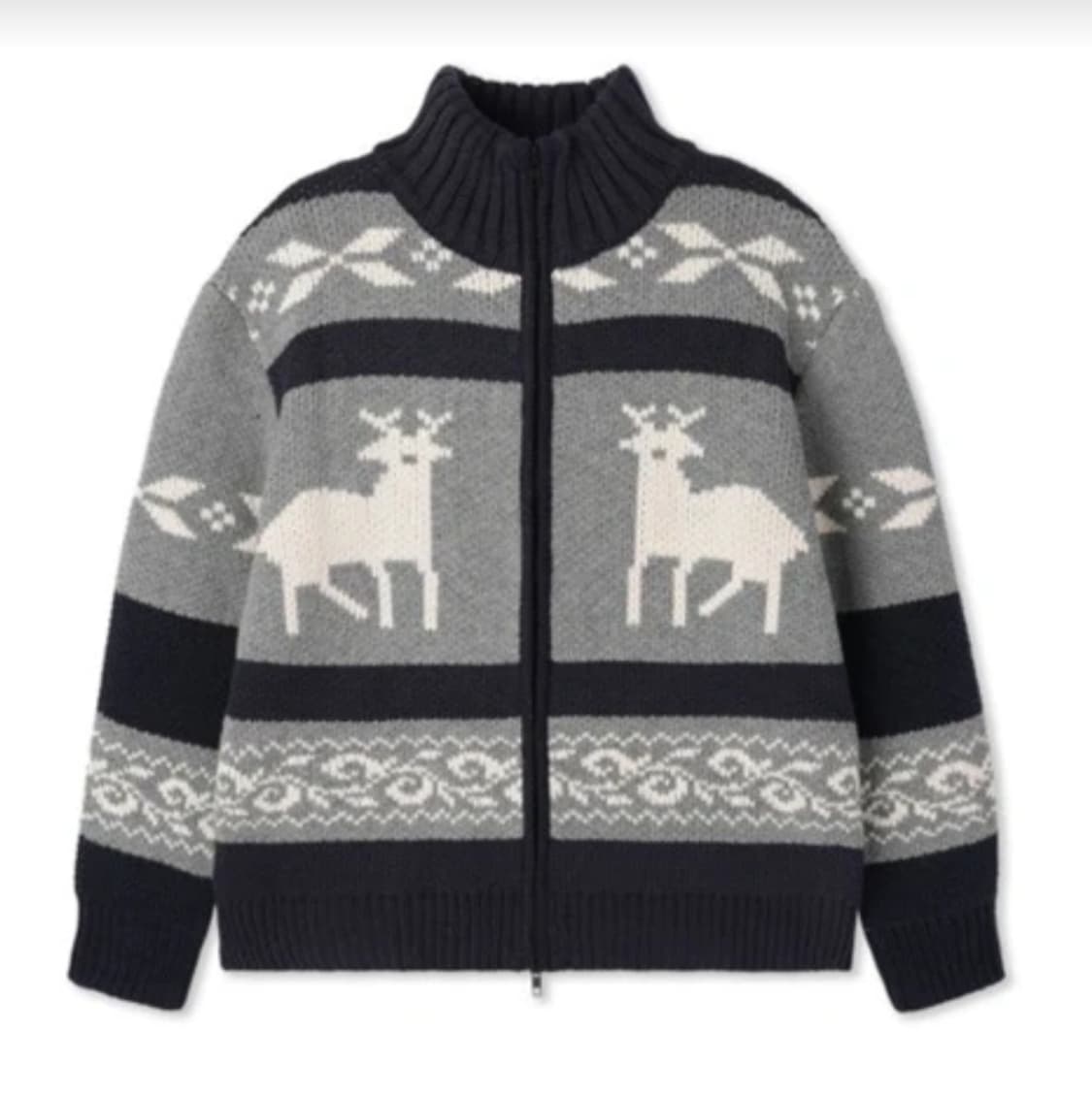 새상품) 고퀄 짜임 노르딕 니트집업 [남녀공용] 상품이미지2