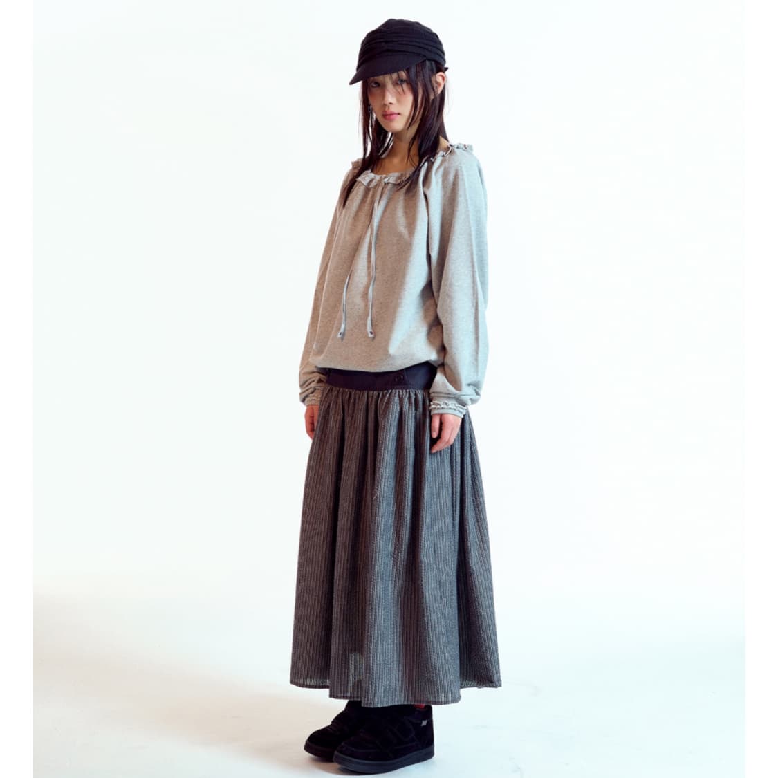 [2] 코이세이오 드로우 스트링 롱슬리브 멜란지그레이 상품이미지3