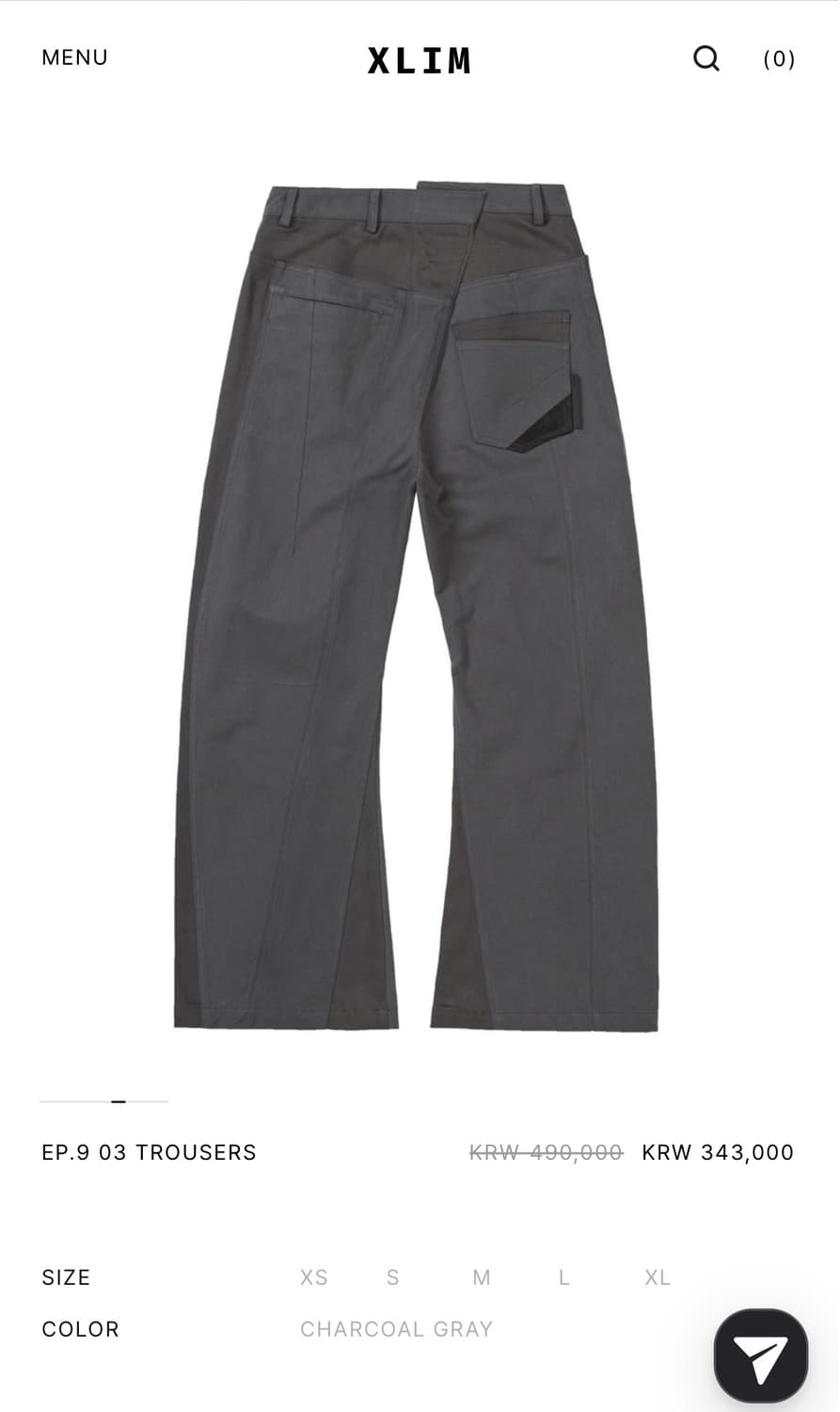 Xlim EP.9 03 TROUSERS charcoal 상품이미지1