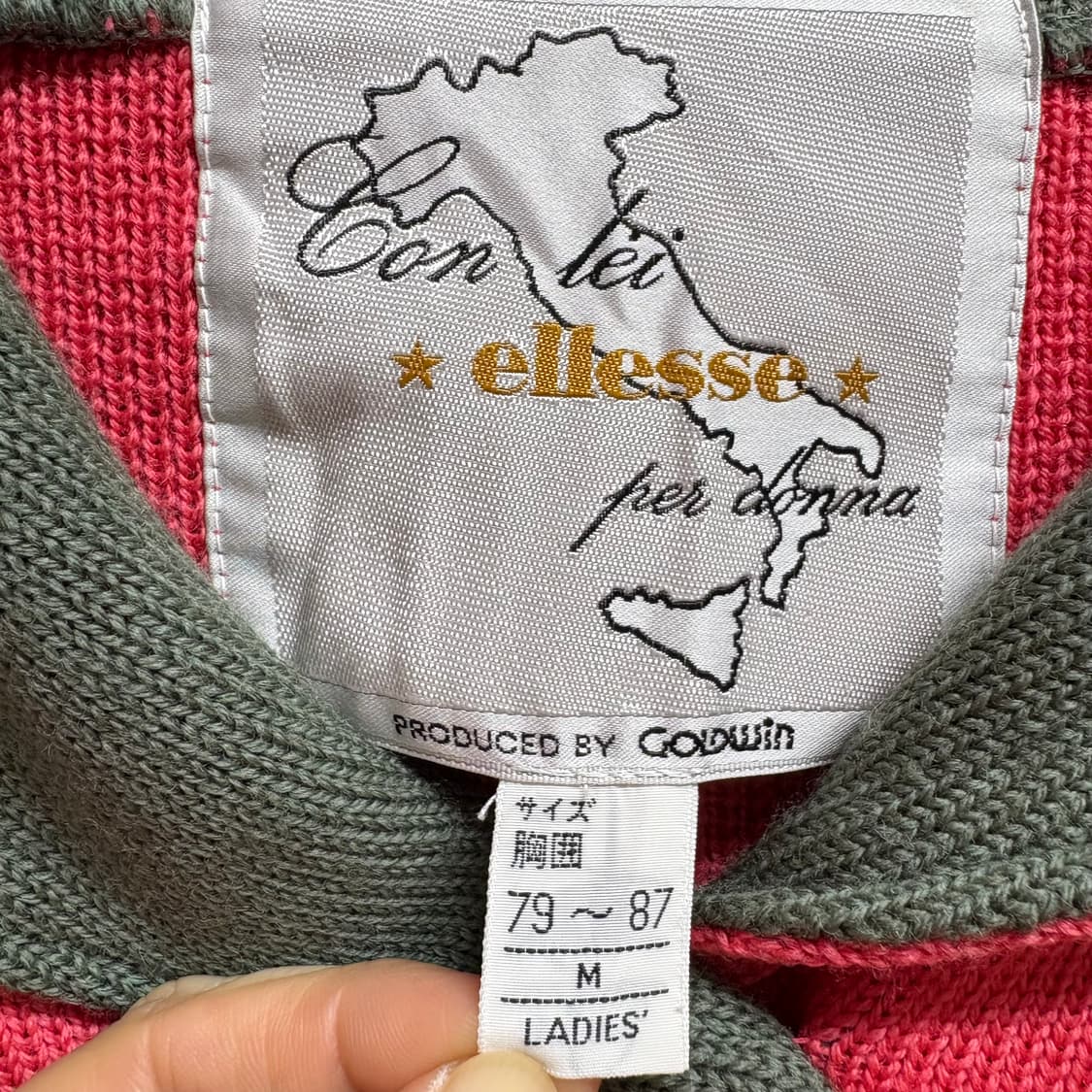 90's ellesse 엘레쎄 by goldwin 핑크 후드 아노락 스웻 상품이미지3