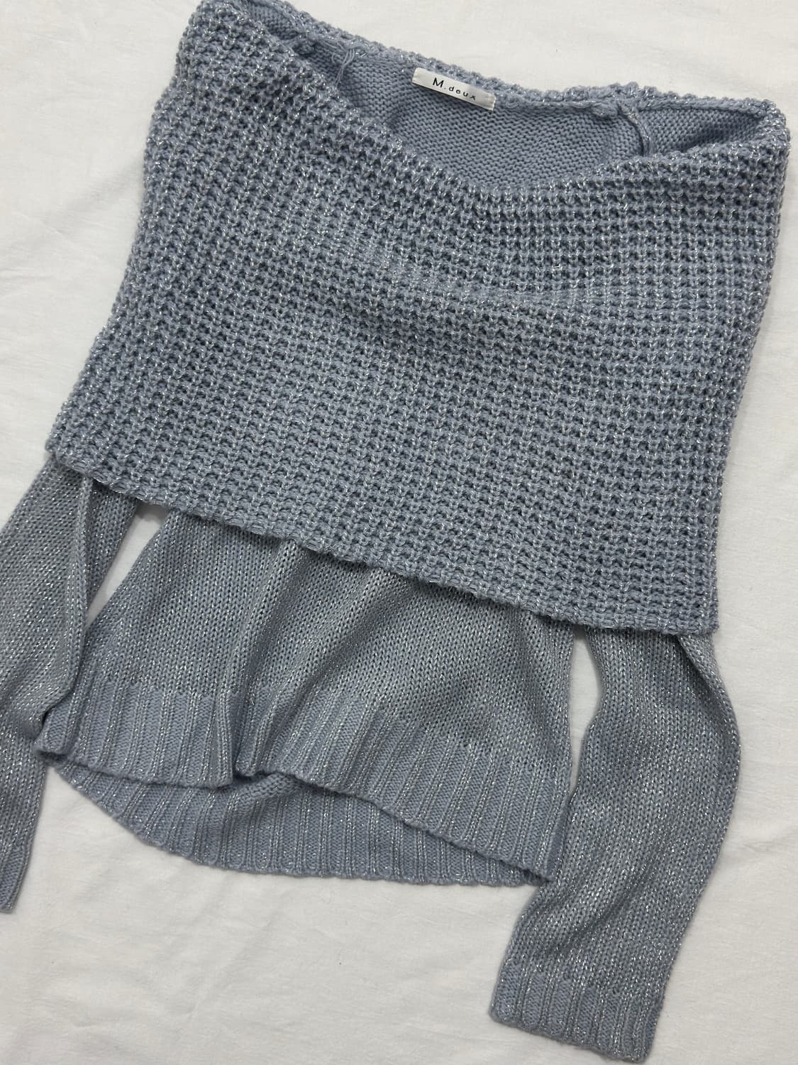 m deuz glitter offshoulder knit top 상품이미지4