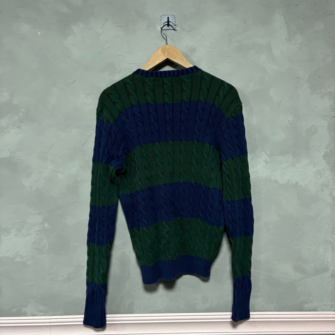 폴로 랄프로렌 꽈배기 니트 네이비 그린 상품이미지4