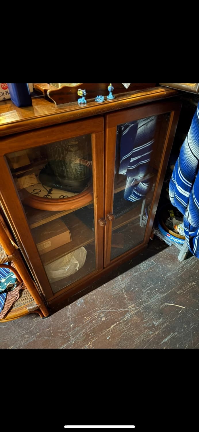 빈티지 원목 유리장 상품이미지2