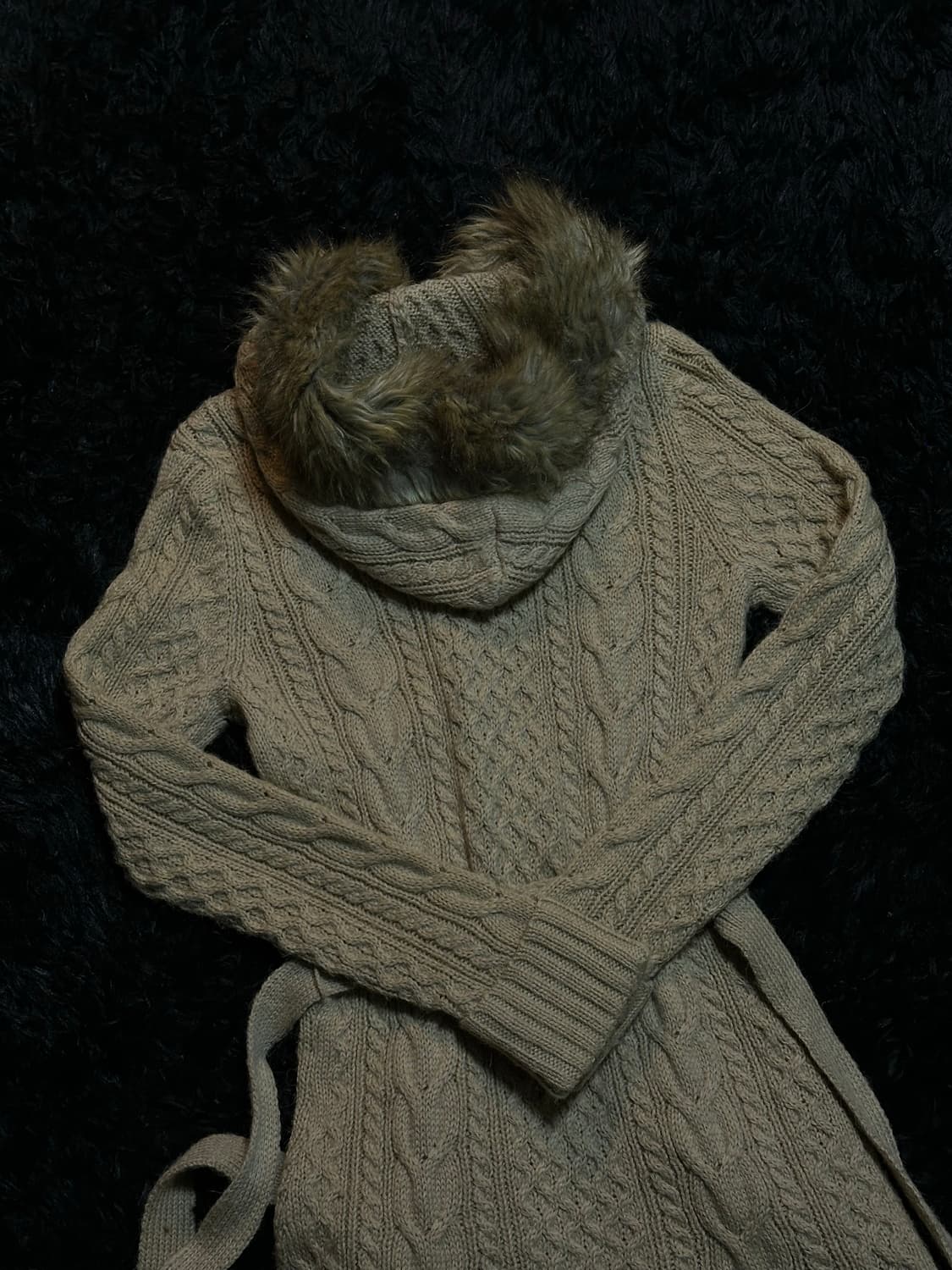 Fur knit long cardigan 상품이미지2