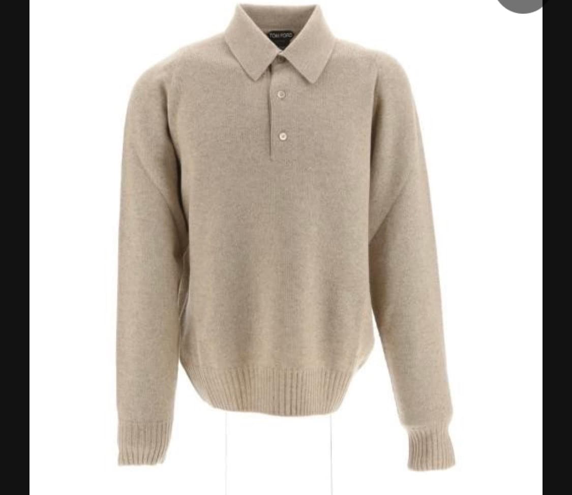 [50] 톰포드 베이지 캐시미어 폴로 니트 상품이미지1