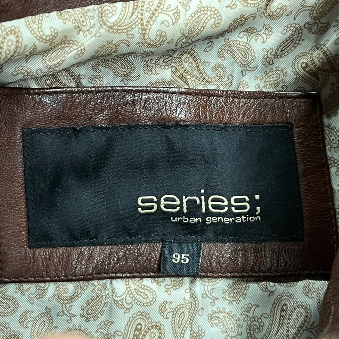 [정품/95] 시리즈 갈색 가죽 자켓 b10 상품이미지5