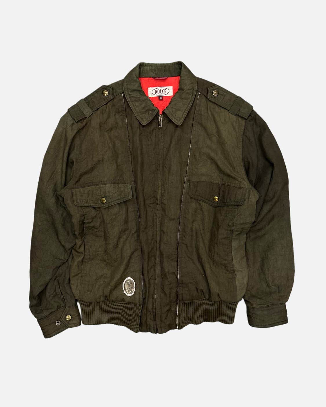 vintage khaki wrinkle bomber jacket 상품이미지1