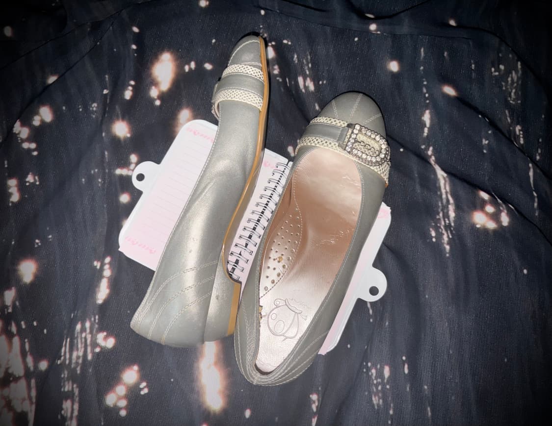 빈티지 중고 갸루 긱시크 y2k 실버 로퍼힐 상품이미지6