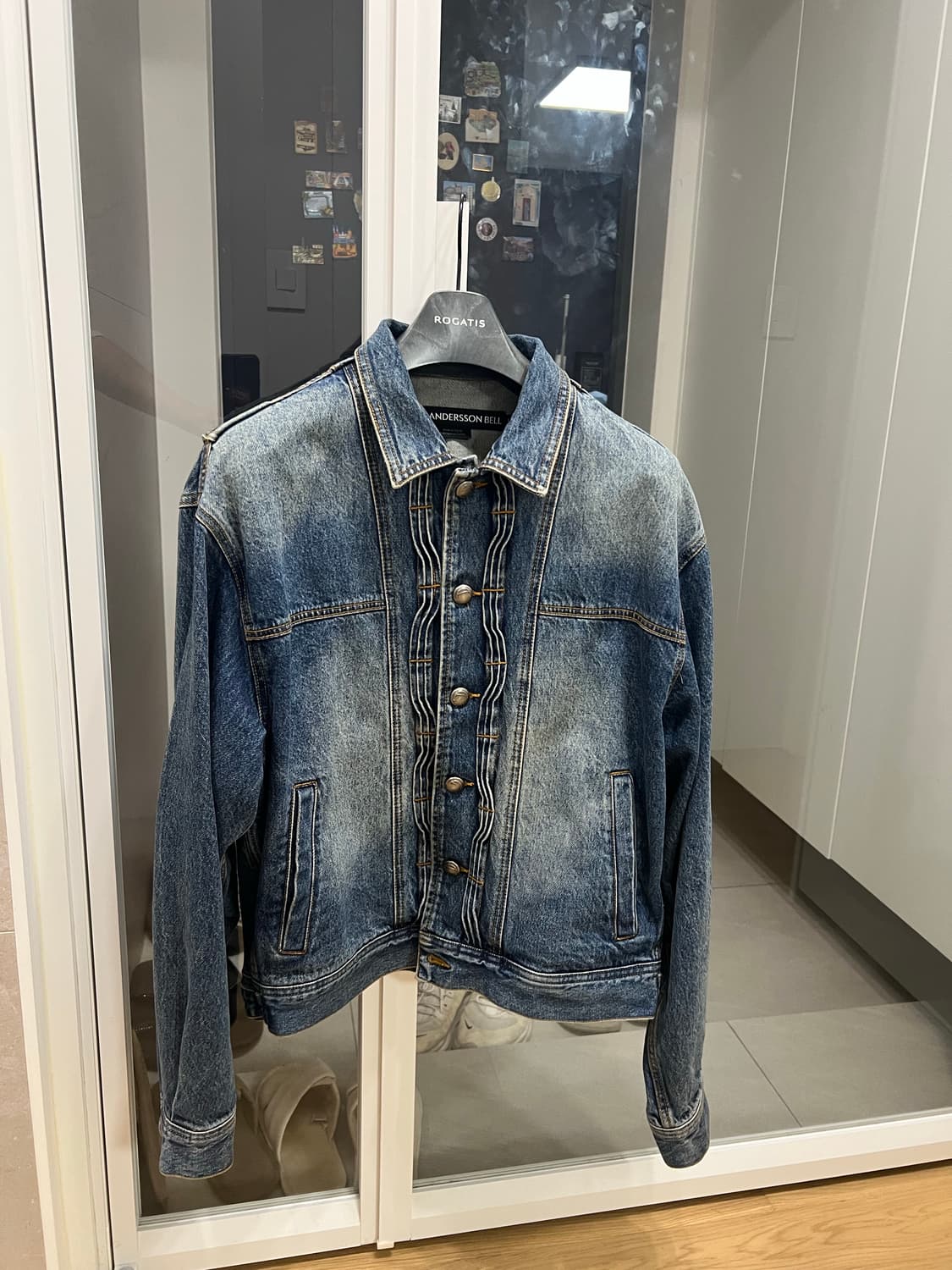 앤더슨벨 웨이브 데님 봄버 상품이미지1
