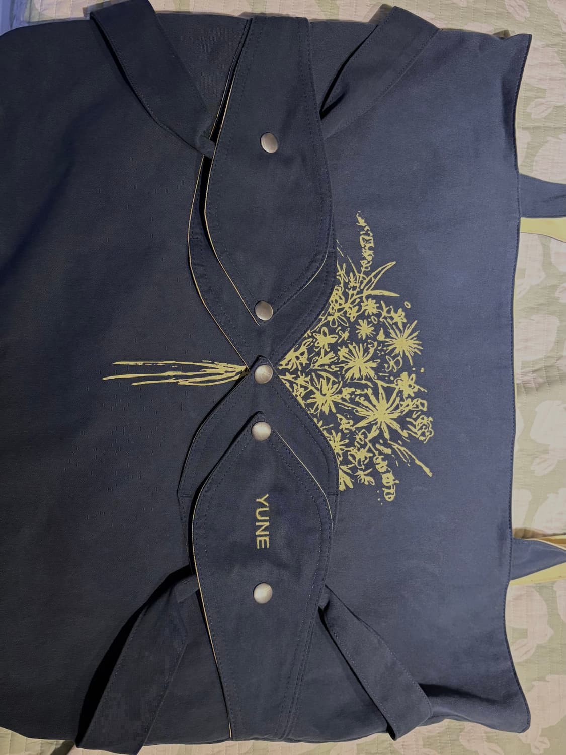 ggott Bouquet Bag 꽃 자수 토트백 네이비 상품이미지4